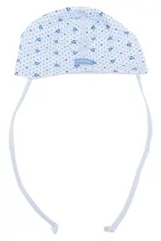 Vorschaubild 1 von Babymütze Kinder Mütze Baumwolle Blau Punkte Bindebänder Casual