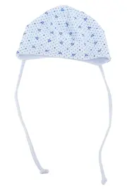 Vorschaubild 2 von Babymütze Kinder Mütze Baumwolle Blau Punkte Bindebänder Casual