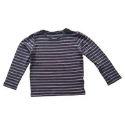 Vorschaubild 1 von Kinder Langarmshirt gestreift Grau Gr. 104 Baumwolle Casual
