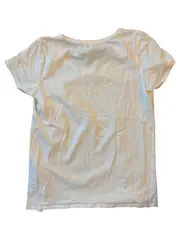 Vorschaubild 2 von Damen T-Shirt Gr. 40/L Weiß Kurzarm Baumwolle Tiermotiv Glitzer