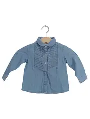 Vorschaubild 1 von Hemdbluse Mädchen Gr. 74 (6-9 Monate) Blau Baumwolle Casual