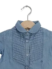 Vorschaubild 2 von Hemdbluse Mädchen Gr. 74 (6-9 Monate) Blau Baumwolle Casual