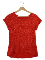 Vorschaubild 1 von Damen T-Shirt Rot Punkte Organic Cotton Gr. S gepunktet