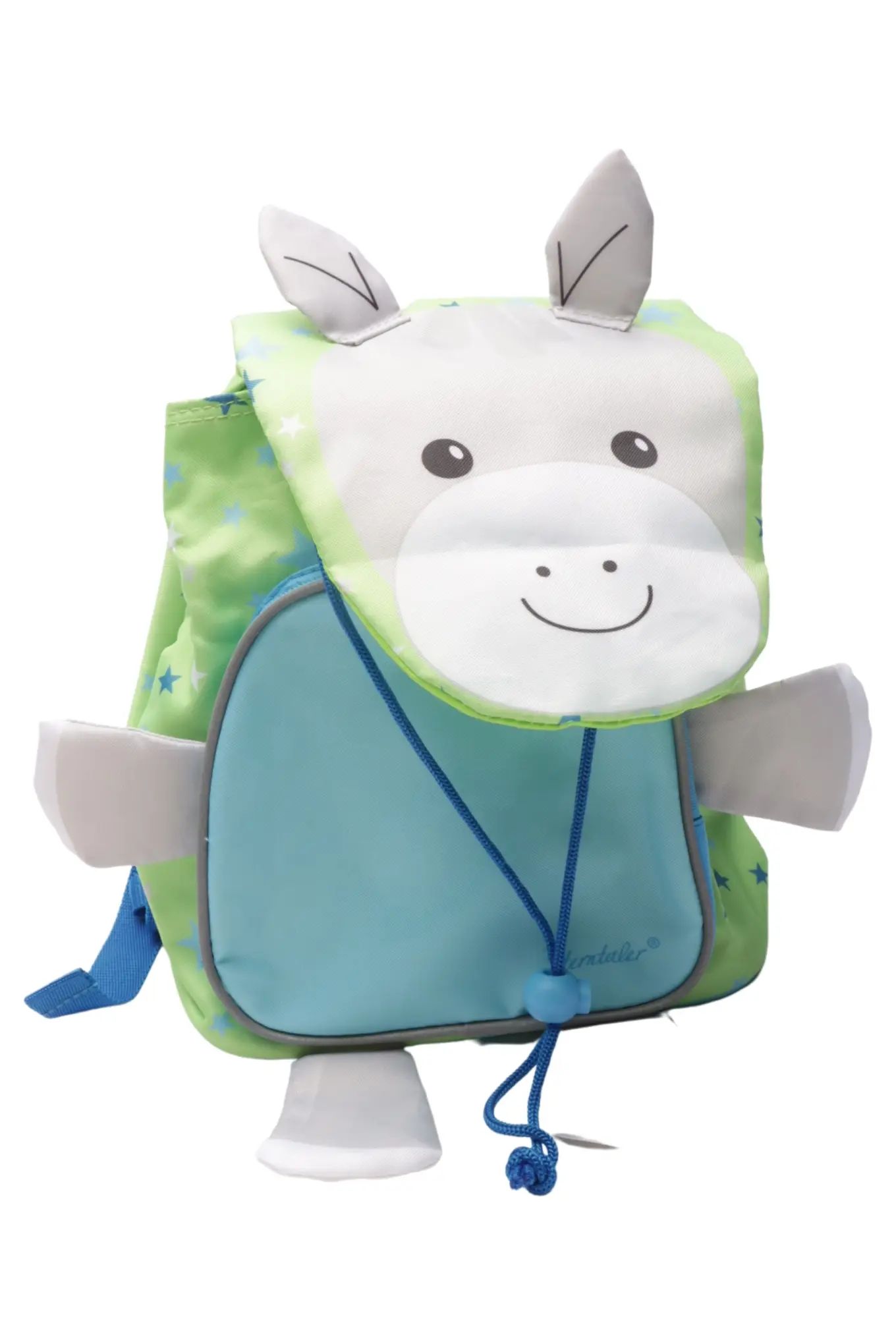 STERNTALER Kinder Rucksack Esel Tiermotiv Grün Blau Mehrfarbig 30cm