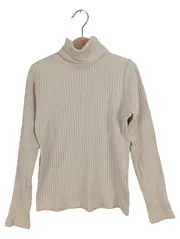Vorschaubild 1 von Kinder Pullover Rollkragen Rippstrick Beige Gr. 140 Baumwolle