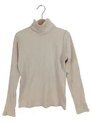 Vorschaubild 3 von Kinder Pullover Rollkragen Rippstrick Beige Gr. 140 Baumwolle