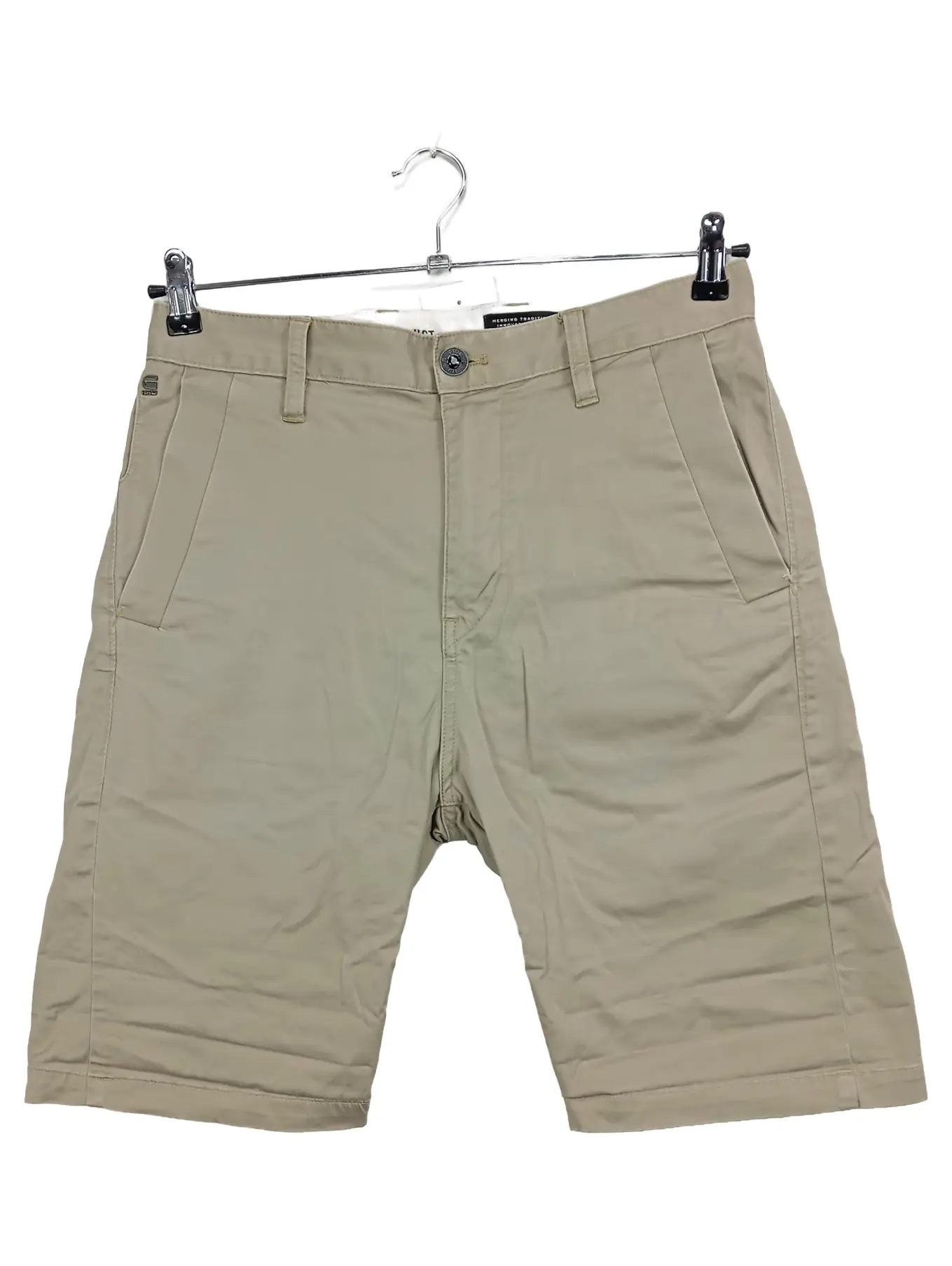 G-STAR RAW Herren Shorts Chino Kurze Hose W32 M Beige Baumwolle Casual Sommer
