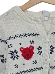 Vorschaubild 3 von Strickjacke Mädchen 128 Beige Weihnachtlich Norwegermuster