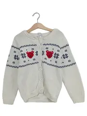 Vorschaubild 1 von Strickjacke Mädchen 128 Beige Weihnachtlich Norwegermuster