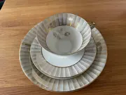 Vorschaubild 6 von Kaffeegedeck Sammelgedeck Porzellan Gold Streifen Rose
