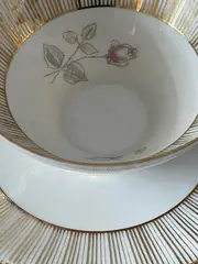 Vorschaubild 2 von Kaffeegedeck Sammelgedeck Porzellan Gold Streifen Rose