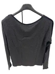 Vorschaubild 2 von Damen Langarmshirt Grau Grafisch Knopfleiste Gr. 34/XS