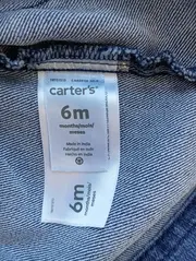Vorschaubild 3 von CARTERS Jeanskleid Kinder Gr. 68 (6M) Blau Casual Baby Mädchen Kleid