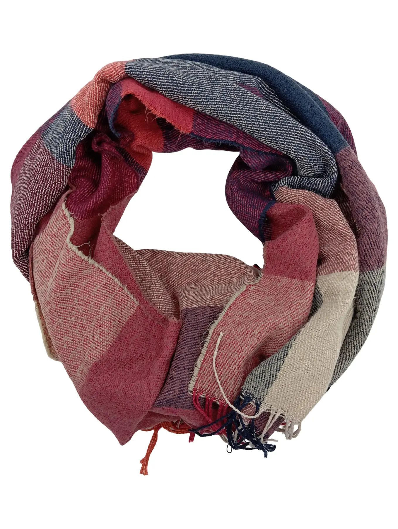 ESPRIT Schal Damen Mehrfarbig Kariert Casual Fransen Accessoire