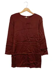 Vorschaubild 1 von Blusenkleid Damen Gr. 38/M Braun Klassisch Elegant Minikleid