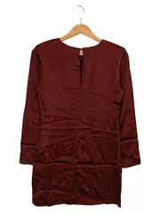 Vorschaubild 2 von Blusenkleid Damen Gr. 38/M Braun Klassisch Elegant Minikleid