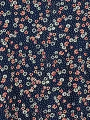 Vorschaubild 4 von Damen T-Shirt Blau Blumenmuster Gr. 38;M Casual Kurzarm