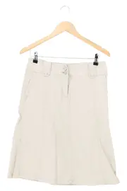 Vorschaubild 1 von Damen Faltenrock Gr. 36/S Beige Casual Baumwolle Midirock