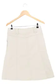 Vorschaubild 2 von Damen Faltenrock Gr. 36/S Beige Casual Baumwolle Midirock