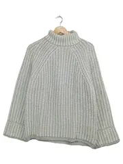 Vorschaubild 1 von Damen Strickpullover Rollkragen Grau Gr. S Alpaka Casual