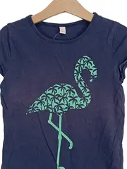 Vorschaubild 3 von T-Shirt Mädchen Gr. 116/122 Blau Flamingo Print Baumwolle