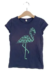 Vorschaubild 1 von T-Shirt Mädchen Gr. 116/122 Blau Flamingo Print Baumwolle