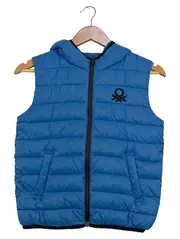 Vorschaubild 1 von Kinder Steppweste Kapuze Blau Gr. 140 Sportlich