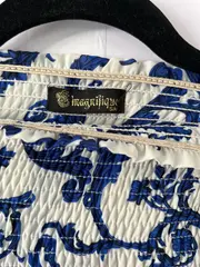 Vorschaubild 4 von Magnifaïk Damen Jumpsuit S/M Blau Weiß Bandeau Floral Baumwolle