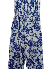 Vorschaubild 3 von Magnifaïk Damen Jumpsuit S/M Blau Weiß Bandeau Floral Baumwolle