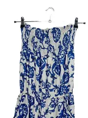 Vorschaubild 2 von Magnifaïk Damen Jumpsuit S/M Blau Weiß Bandeau Floral Baumwolle