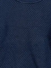 Vorschaubild 3 von Herren Pullover Strukturmuster Blau Baumwolle Gr. 54 XL