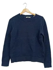 Vorschaubild 1 von Herren Pullover Strukturmuster Blau Baumwolle Gr. 54 XL