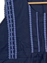 Vorschaubild 2 von Damen Hemdbluse ärmellos Stickerei Gr. 58-60 Blau Casual