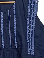 Vorschaubild 3 von Damen Hemdbluse ärmellos Stickerei Gr. 58-60 Blau Casual