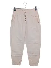 Vorschaubild 1 von Damen Stoffhose Paperbag Rosa Gr. 36 S Casual Baumwolle