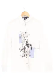Vorschaubild 1 von Hemdbluse Damen 38/M Weiß Klassisch Preppy Vintage Print