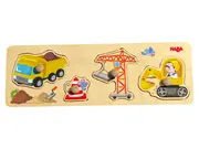 Vorschaubild 1 von Steckpuzzle Holz 4 Teile Baustelle Fahrzeuge Kleinkind Lernspielzeug