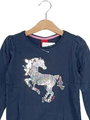 Vorschaubild 2 von Kinder Mädchen Langarmshirt Pailletten-Pferd Gr. 104-110 Blau Casual