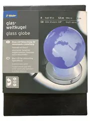 Vorschaubild 1 von Globus Weltkugel Glas Metall Blau Metallic Deko 8cm