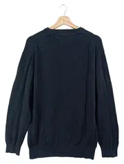 Vorschaubild 2 von Herren Pullover V-Ausschnitt Schwarz Gr. 46/S Baumwolle