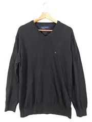 Vorschaubild 1 von Herren Pullover V-Ausschnitt Schwarz Gr. 46/S Baumwolle