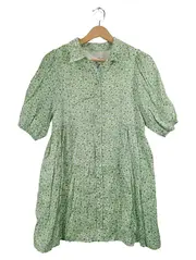 Vorschaubild 1 von Mädchen Blusenkleid Blumenmuster Grün Gr. 164 Viskose