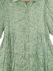 Vorschaubild 2 von Mädchen Blusenkleid Blumenmuster Grün Gr. 164 Viskose