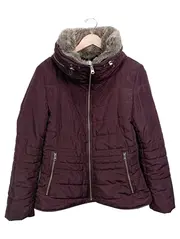 Vorschaubild 1 von Damen Steppjacke Braun Gr. 38 M Fellkragen Outdoor