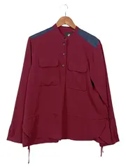 Vorschaubild 1 von Damen Bluse Rot Casual Gr. 38/M Langarm Shirt