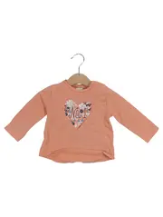 Vorschaubild 1 von Mädchen Langarmshirt Gr. 68 Herz Motiv Baumwolle Casual Orange