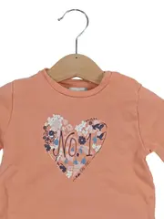 Vorschaubild 2 von Mädchen Langarmshirt Gr. 68 Herz Motiv Baumwolle Casual Orange
