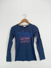 Vorschaubild 2 von Langarmshirt Mädchen Gr. 158 Blau Baumwolle Casual