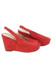 Vorschaubild 1 von Wedges Damen Keilabsatzschuhe Rot Gr. 35/36 Peep-Toe Slingback