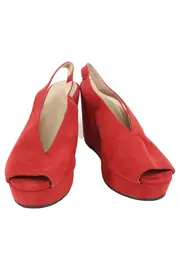 Vorschaubild 2 von Wedges Damen Keilabsatzschuhe Rot Gr. 35/36 Peep-Toe Slingback